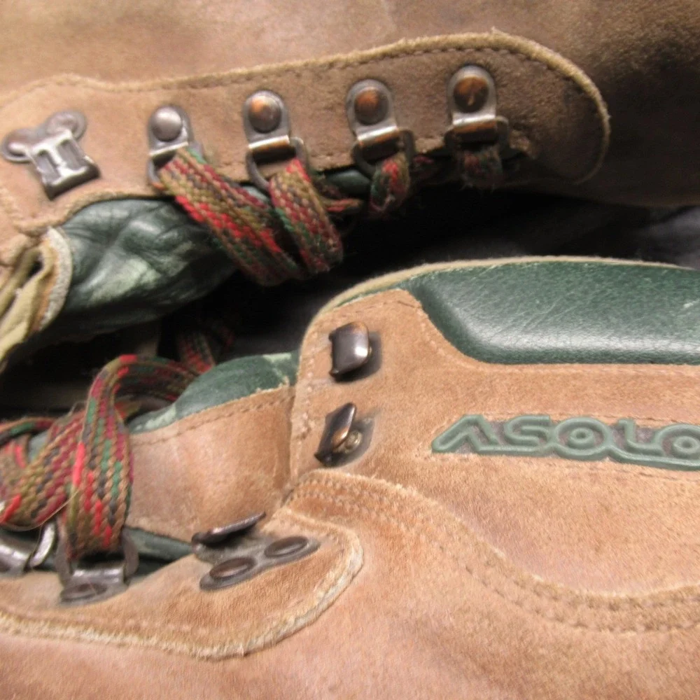 Asolo Boots Men 9‎ Brown Suede Leather Hiking Mountaineering Trail Joint Project